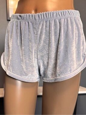 Brandy Melville, John Galt light blue velvet dolphin shorts